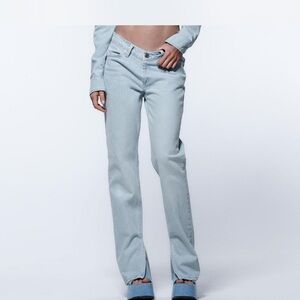 Zara Blue Straight Leg Jeans Classic Style